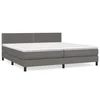 Vidaxl Box spring postelja z vzmetnico siva 200x200 cm umetno usnje