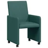 Vidaxl Jedilni stoli s kolesi 2 szt. Temno zelena 57 x 66 x 94 cm blago