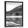 Plakat jezero v naravi v črnobeli varianti - 60x90 no frame