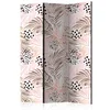 artgeist Paravan Pink Palm Leaves, 3-Delni, Dvostranski