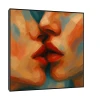 Canvas Slika na platnu Poljubac u boji 40x40cm, Sa ramom, Crni