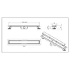 shumee Linearni odtok Basic Decor Inox z dekorativno ploščo Moon, 80 cm