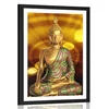 Plakat s paspartujem kip Bude z abstraktnim ozadjem - 60x90 white