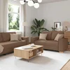 Dvodijelni set sofa s jastucima, smeđa tkanina