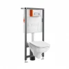 WC SET - Vitra ugradni vodokotlić+Vitra hrom taster+Vitra S20 rimex konzolna wc šolja+Vitra soft close wc daska