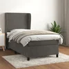 vidaXL Box spring postelja z vzmetnico temno siv 90x190 cm žamet