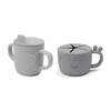 DONE BY DEER Peekaboo Set šolja Deer Friends Spout/Snack, Sivi