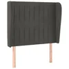 Vidaxl Vzglavje z ušesi temno sivo 83x23x118/128 cm žamet