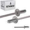 Aluminijaste odprte zakovice 4,8x10 mm RAL 9007