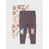 Sinsay - Paket od 2 pamučne helanke Daisy and Minnie - tamno siva