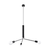Sollux SL.0303 - Luster na sajli DUOMO 3D 3xE27/60W/230V crni