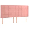 Vidaxl Vzglavje z ušesi roza 163x16x118/128 cm žamet
