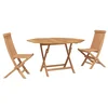 Vidaxl Vrtnik Bistro Set 3 szt. Rjava Masivno teakovo les