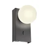 Redo 01-4659 - LED zidno svetlo NORMA, 5W/230V, CRI 90, USB, crno