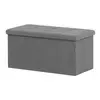 Autronic Tabure Stool with storage space, gray corduroy fabric (TAB-472 GREY6)