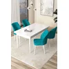 Hanah Home Set Trpezarijski sto i 4 stolice Arp, Tirkizno-beli