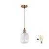 BRILAGI - LED luster na sajli RETRO GLASS 1xE27/60W/230V prečnik 14 cm zlatna/bela