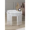 Hanah Home set od 4 umetnutih stočića Telwe, beli mermer / beli
