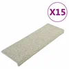 Vidaxl Samolepilne preproge za stopnice sisal 15 kosov 65x21x4 cm svetlo zelene