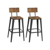 Songmics Set 2 barskih stolov 454x454x1022 cm rjave barve
