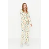 Trendyol Multicolored 100% Cotton Patterned Shirt-Pants Knitted Pajama Set