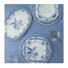26-delni jedilni servis iz porcelana, bel/moder