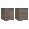 Vrtni tabure s jastucima 2 kom sivi 40x40x43 cm poliratan