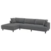 UPPAKRA Modularna sofa s 4,5 sedišta, s lenjivcem, levo/Johanneshov tamnosiva