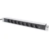 kabel Digitus aluminum 8 outlet strip, 2 m supply schuko plug