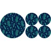 Bertoni Home Unisexs 1+4 Round Table Pads Set Juniper Navy Blue/Green