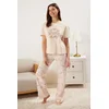 Trendyol Pink Animal Jersey Knitted Pajama Set