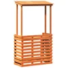 Vidaxl Zunanja barska miza s streho rjava 112,5x57x195,5 cm trden les