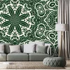 Tapeta bela Mandala na zelenem ozadju - 392x264