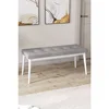 Hanah Home klupa Arwen Bench, 105 cm, siva / bela