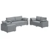 Sofa 3 pcs Svijetlo siva 219 x 80 x 82 cm Platnasta tkanina