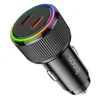 Auto punjač Hoco NZ14B 50W 3A 2 x USB-C crni