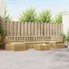 Set vanjskih sofa s jastukom 8 pcs Bijela i bež Poliester
