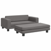 Dječja sofa s tabureom siva 100 x 50 x 30 cm od umjetne kože