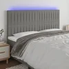 Vidaxl vidaXL Vzglavje postelje z LED diodo temno sivo 180x5x118/128 cm blago