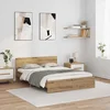 Vidaxl Konstrukcija postelje Umetni hrast 150 x 200 cm Konstruiran les