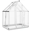 Staklenik s okvirom srebrni 169 x 114 x 202 cm aluminijski