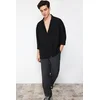 Trendyol Black Oversize Fit Wide Collar Shirt
