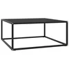 Stolić za kavu crni s crnim staklom 80 x 80 x 35 cm