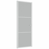 Vidaxl Notranja vrata 76x201,5 cm Bela mat steklo in aluminij