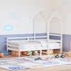 Dnevni krevet s krovom bez madraca bijeli 80x200 cm masivno drvo
