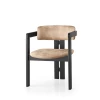 Hanah Home Trpezarijska stolica 58x76x49cm Crno-Bež