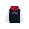 TOMMY HILFIGER Majica slonovina / mornarska / češnjevo rdeča