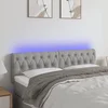 LED uzglavlje svjetlosivo 160 x 7 x 78/88 cm od tkanine