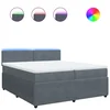 Vidaxl Box spring postelja z vzmetnico temno siva 200x200 cm žamet