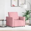 Sofa na razvlačenje Singl s kotačima Svijetlo ružičasta Baršun